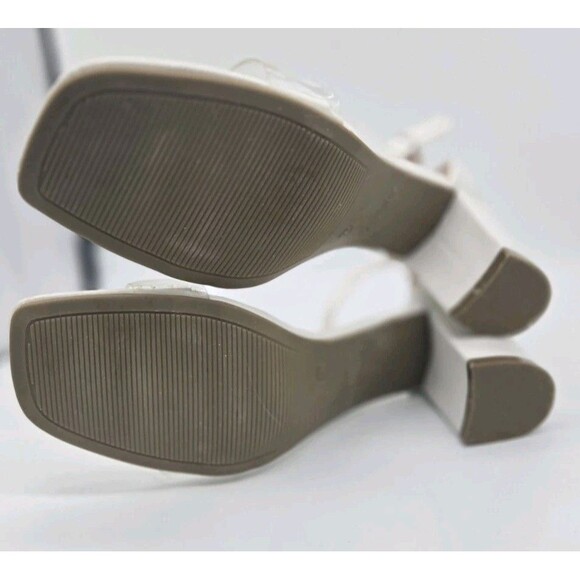Sophia Taylor White Heels Clear Open Toe Style Lynn Sz 10 M 3" Heel Sandal Shoe - Picture 11 of 16